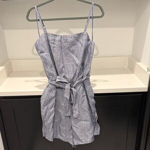 Cynthia Rowley Navy Linen Romper. Size 12